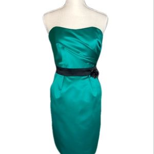 David's Bridal Size 10 Short Green Satin